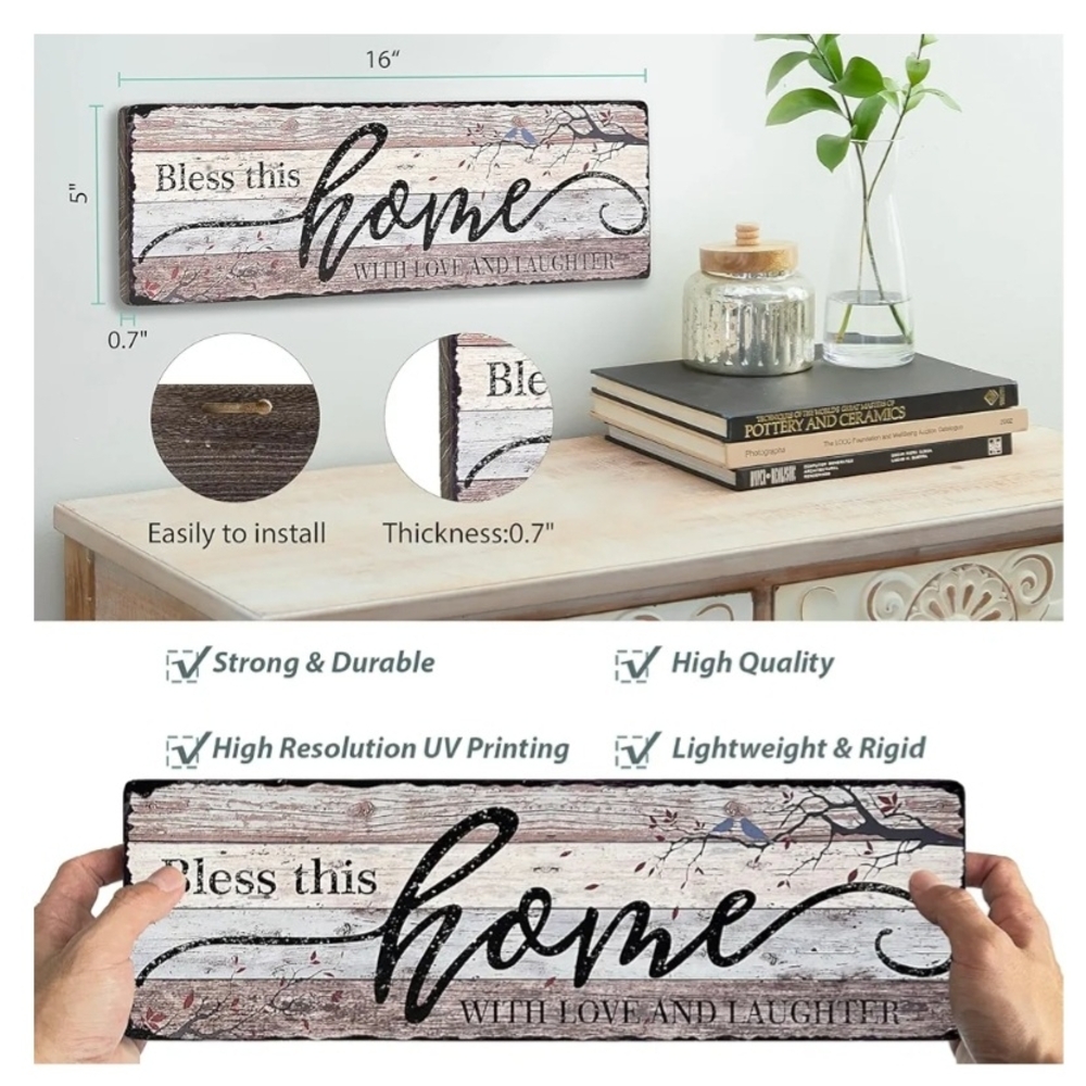 Rustic White and Black Wall Decor Sign